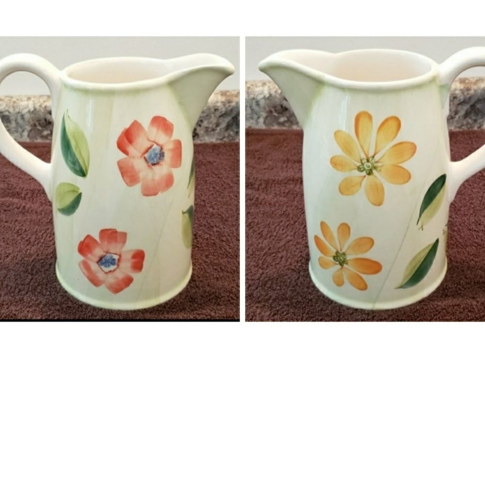 Lovely Floral Porcelain Waccamaw Pitcher Italy